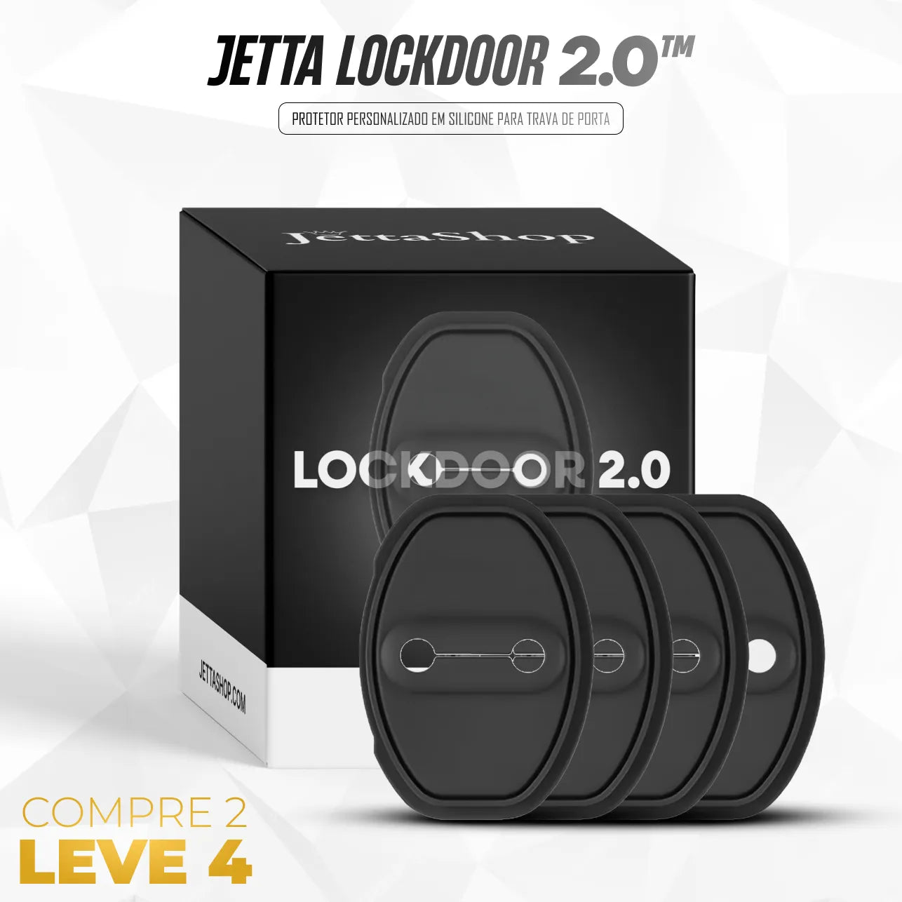 (PAGUE 2 LEVE 4) Protetor Personalizado em Silicone para Trava de Porta - Jetta LockDoor 2.0™