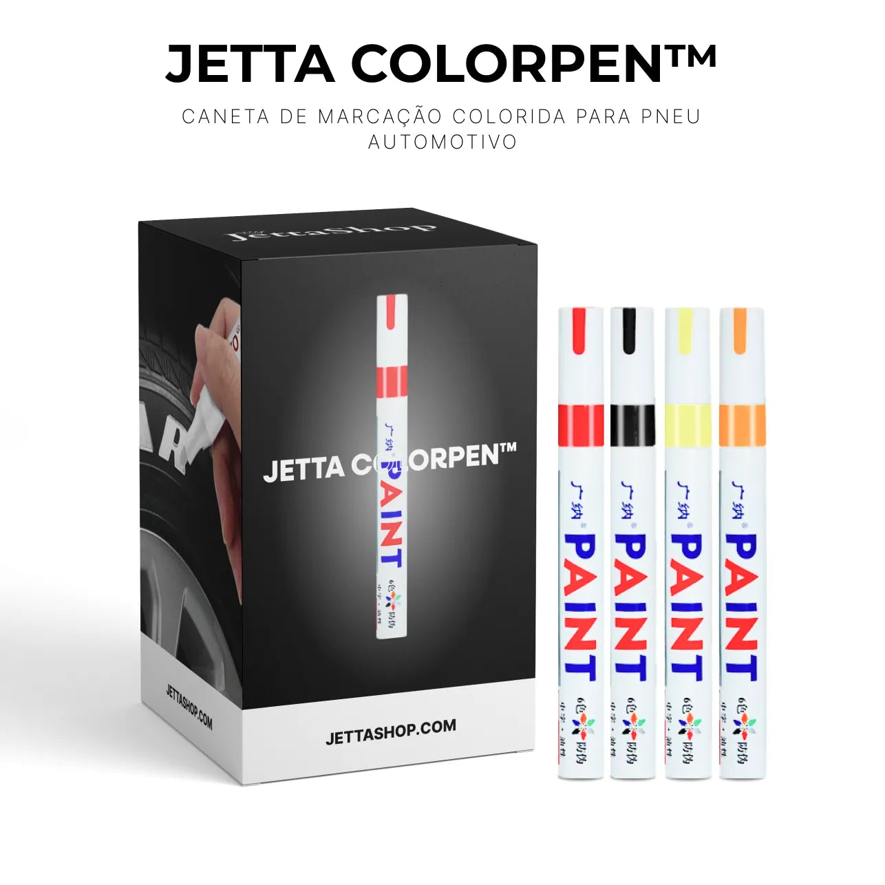 [PAGUE 2 LEVE 4] Caneta de Marcação Colorida para Pneu Automotivo - Jetta ColorPen™