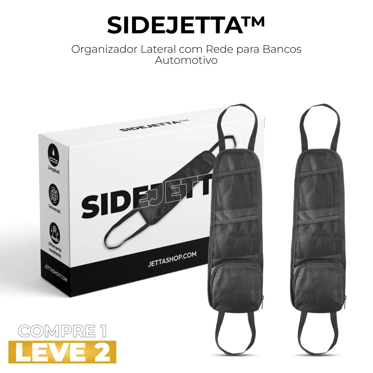 Organizador Lateral com Rede para Bancos Automotivo - SideJetta™ [PAGUE 1 LEVE 2]